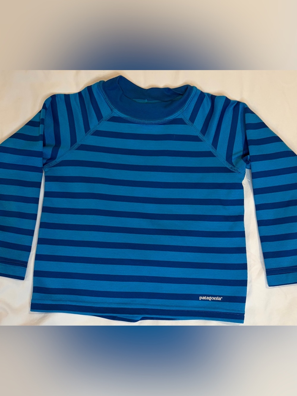 Patagonia Capilene 3 Midweight Striped Base Layer Top Toddler 3T Blue
